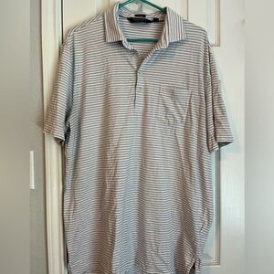 Polo Golf Ralph Lauren Shirt Mens White striped Short Sleeve